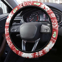 Merry Christmas Canada Steering Wheel Cover Festive Maple Leaf Xmas - Wonder Print Shop