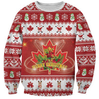 Merry Christmas Canada Sweatshirt Festive Maple Leaf Xmas - Wonder Print Shop