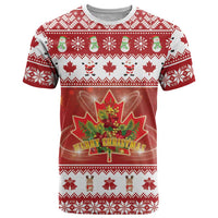 Merry Christmas Canada T Shirt Festive Maple Leaf Xmas - Wonder Print Shop