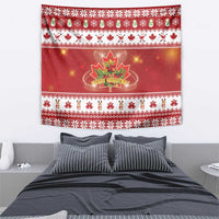 Merry Christmas Canada Tapestry Festive Maple Leaf Xmas - Wonder Print Shop
