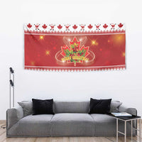 Merry Christmas Canada Tapestry Festive Maple Leaf Xmas - Wonder Print Shop