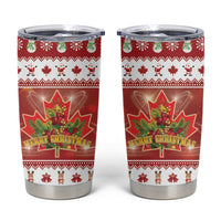 Merry Christmas Canada Tumbler Cup Festive Maple Leaf Xmas - Wonder Print Shop