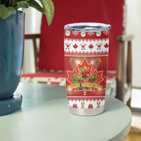Merry Christmas Canada Tumbler Cup Festive Maple Leaf Xmas - Wonder Print Shop