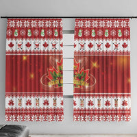 Merry Christmas Canada Window Curtain Festive Maple Leaf Xmas - Wonder Print Shop
