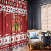 Merry Christmas Canada Window Curtain Festive Maple Leaf Xmas - Wonder Print Shop