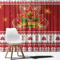 Merry Christmas Canada Window Curtain Festive Maple Leaf Xmas - Wonder Print Shop
