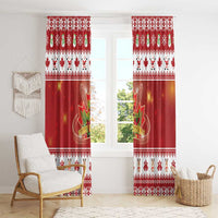 Merry Christmas Canada Window Curtain Festive Maple Leaf Xmas - Wonder Print Shop