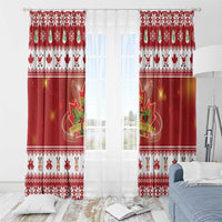 Merry Christmas Canada Window Curtain Festive Maple Leaf Xmas - Wonder Print Shop