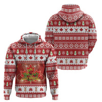 Merry Christmas Canada Zip Hoodie Festive Maple Leaf Xmas - Wonder Print Shop