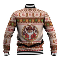 Howdy Christmas Baseball Jacket Cowboy Santa Western Xmas - Wonder Print Shop