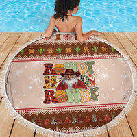 Howdy Christmas Beach Blanket Cowboy Santa Western Xmas - Wonder Print Shop