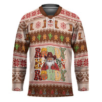 Howdy Christmas Hockey Jersey Cowboy Santa Western Xmas - Wonder Print Shop