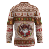 Howdy Christmas Hockey Jersey Cowboy Santa Western Xmas - Wonder Print Shop