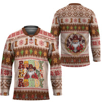 Howdy Christmas Hockey Jersey Cowboy Santa Western Xmas - Wonder Print Shop