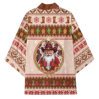 Howdy Christmas Kimono Cowboy Santa Western Xmas - Wonder Print Shop