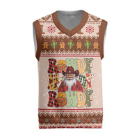 Howdy Christmas Knitted V-Neck Vest Cowboy Santa Western Xmas - Wonder Print Shop