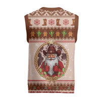 Howdy Christmas Knitted V-Neck Vest Cowboy Santa Western Xmas - Wonder Print Shop