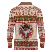 Howdy Christmas Long Sleeve Polo Shirt Cowboy Santa Western Xmas - Wonder Print Shop