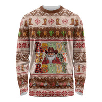 Howdy Christmas Long Sleeve Shirt Cowboy Santa Western Xmas - Wonder Print Shop