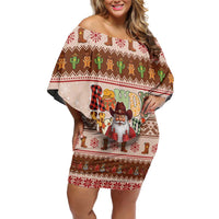 Howdy Christmas Off Shoulder Short Dress Cowboy Santa Western Xmas - Wonder Print Shop