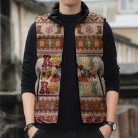 Howdy Christmas Sleeveless Puffer Jacket Cowboy Santa Western Xmas - Wonder Print Shop