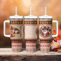 Howdy Christmas Tumbler With Handle Cowboy Santa Western Xmas - Wonder Print Shop