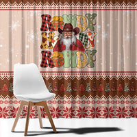 Howdy Christmas Window Curtain Cowboy Santa Western Xmas - Wonder Print Shop