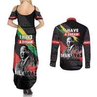 MLK Honoring The Legacy Couples Matching Summer Maxi Dress and Long Sleeve Button Shirt Black Version LT05 - Wonder Print Shop
