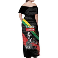 MLK Honoring The Legacy Family Matching Off Shoulder Maxi Dress and Hawaiian Shirt Black Version LT05 - Wonder Print Shop
