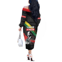 MLK Honoring The Legacy Off The Shoulder Long Sleeve Dress Black Version LT05 - Wonder Print Shop