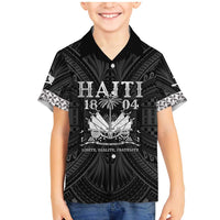 Haiti 1804 Family Matching Mermaid Dress and Hawaiian Shirt Polynesian Silver Neg Maron LT05 - Wonder Print Shop