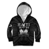Haiti 1804 Kid Hoodie Polynesian Silver Neg Maron LT05 - Wonder Print Shop