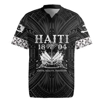 Haiti 1804 Rugby Jersey Polynesian Silver Neg Maron LT05 - Wonder Print Shop