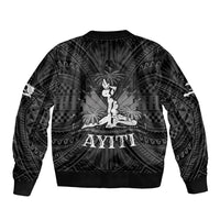Haiti 1804 Sleeve Zip Bomber Jacket Polynesian Silver Neg Maron LT05 - Wonder Print Shop