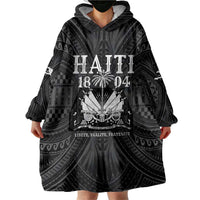 Haiti 1804 Wearable Blanket Hoodie Polynesian Silver Neg Maron LT05 - Wonder Print Shop