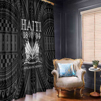 Haiti 1804 Window Curtain Polynesian Silver Neg Maron LT05 - Wonder Print Shop