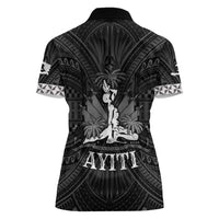 Haiti 1804 Women Polo Shirt Polynesian Silver Neg Maron LT05 - Wonder Print Shop