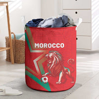 Morocco WC Football 2026 Laundry Basket Go Champions Lion Spirit - Wonder Print Shop