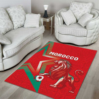 Morocco WC Football 2026 Area Rug Go Champions Lion Spirit - Wonder Print Shop