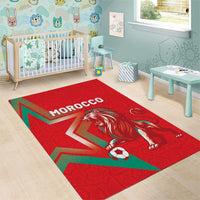 Morocco WC Football 2026 Area Rug Go Champions Lion Spirit - Wonder Print Shop