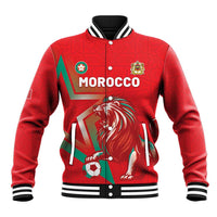 Custom Morocco WC Football 2026 Baseball Jacket Go Champions Lion Spirit - Wonder Print Shop