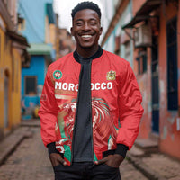 Custom Morocco WC Football 2026 Bomber Jacket Go Champions Lion Spirit - Wonder Print Shop