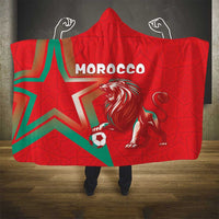 Morocco WC Football 2026 Hooded Blanket Go Champions Lion Spirit - Wonder Print Shop