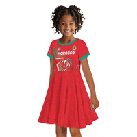 Custom Morocco WC Football 2026 Kid Short Sleeve Dress Go Champions Lion Spirit LT05