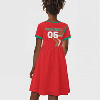 Custom Morocco WC Football 2026 Kid Short Sleeve Dress Go Champions Lion Spirit LT05