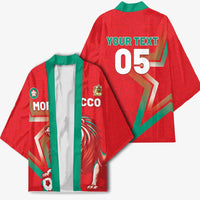 Custom Morocco WC Football 2026 Kimono Go Champions Lion Spirit - Wonder Print Shop