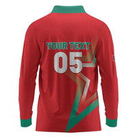 Custom Morocco WC Football 2026 Long Sleeve Polo Shirt Go Champions Lion Spirit - Wonder Print Shop