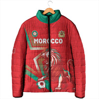 Custom Morocco WC Football 2026 Padded Jacket Go Champions Lion Spirit - Wonder Print Shop