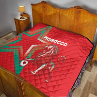 Morocco WC Football 2026 Quilt Go Champions Lion Spirit - Wonder Print Shop