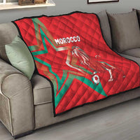 Morocco WC Football 2026 Quilt Go Champions Lion Spirit - Wonder Print Shop